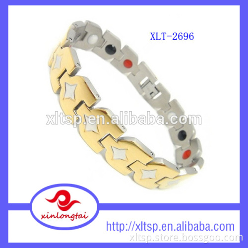 silver Carbon fiber mesh magnetic bracelet lady titanium germanium bracelet